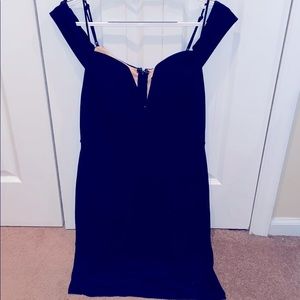 Navy Off the Shoulder Midi Dress Macys